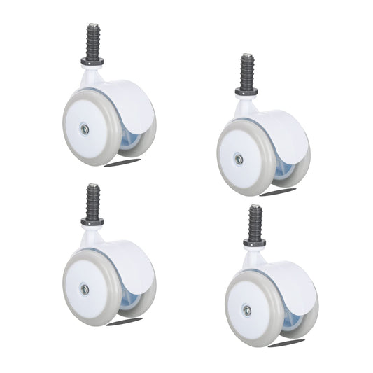 BAYWYI Ruedas de repuesto para andador de bebé, juego de 4, accesorios para andar bebé, ruedas de goma de plástico, ruedas universales (gris goma)