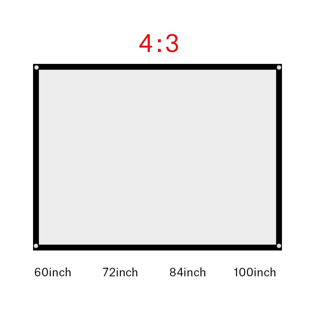 Zer one 60/72/84/100 pulgadas plegable visualización de , de película portátil 4:3 cortina de sin pliegue plegable (60 pulgadas)