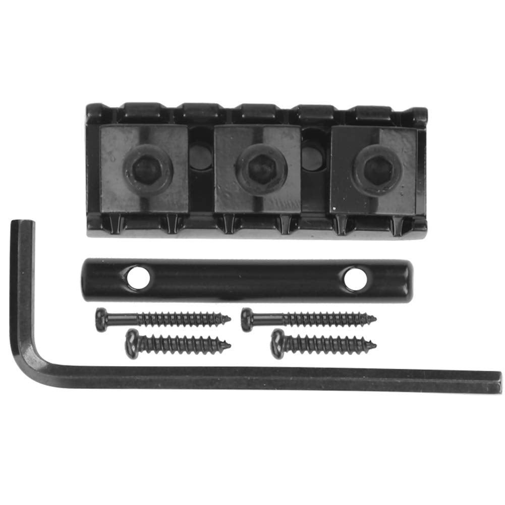 Tuerca de bloqueo de cuerda de guitarra de 6 cuerdas Tuerca de cuerda de guitarra eléctrica de 42 mm con tornillos de montaje y llave(GE99) accesorios de juego