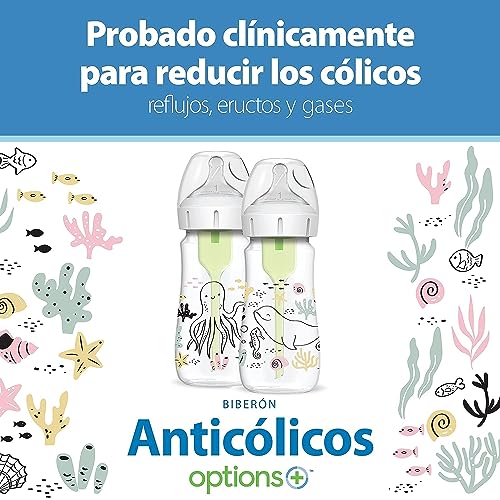 Biberón Anticólico Dr. Brown’s Natural Flow Ocean Decos 270 mL Edición Designer para Bebé