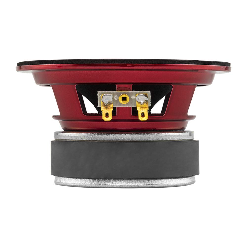 DS18 PRO-X5.4M - Altavoz de 5.25 pulgadas, rango medio, bala de aluminio rojo, 300 W máximo, 150 W RMS, 4 ohmios - Altavoces de puerta de audio de calidad premium para sistema de sonido estéreo de