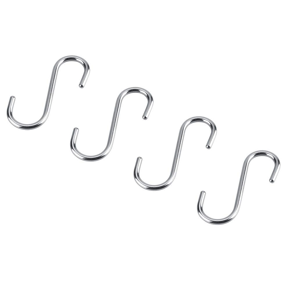 Garosa 4pcs S Ganchos de Acero Inoxidable ganchos en forma de S Ganchos Multiuso Ganchos para colgar para Cocina Baño Dormitorio Oficina para utensilios de cocina baño recámara sartenes ropa bolsas