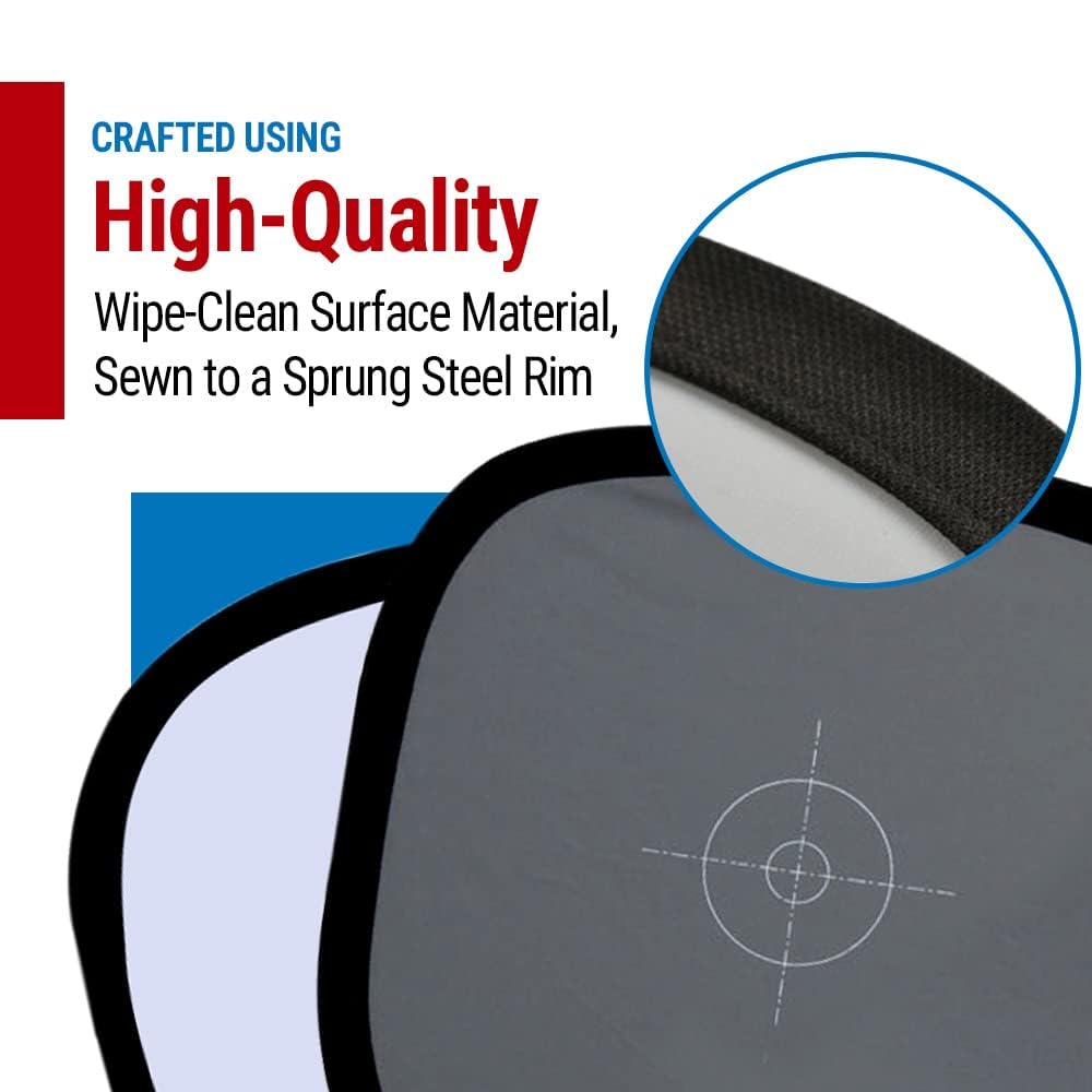 Vidpro WB-24 - Disco de equilibrio blanco de doble cara, 18 % gris frontal y reflector de 60 cm