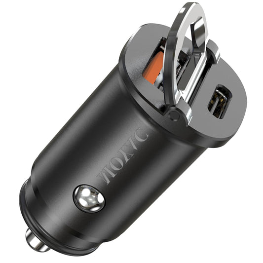 MOYAC Cargador para Auto, Carga Rápida con USB C PD 20W y USB QC3.0 18W, Cargador Metálico de Coche 38W, Compatible con iPhone 14/15/16, iPad Pro/Air/Mini, Galaxy S24/S23/S22, Xiaomi