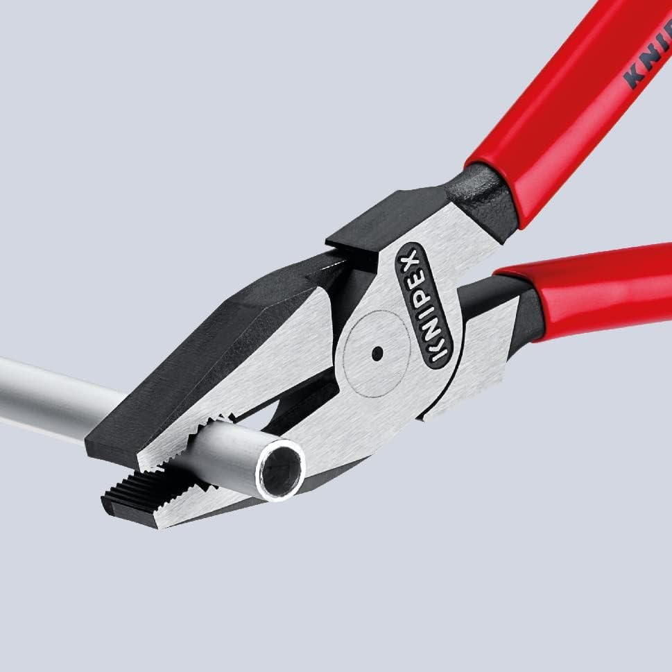 Knipex 02 02 200 Sb Alicate Universal para Trabajos Pesados Atramentado con Fundas en Dos Componentes, 200 mm, Negro