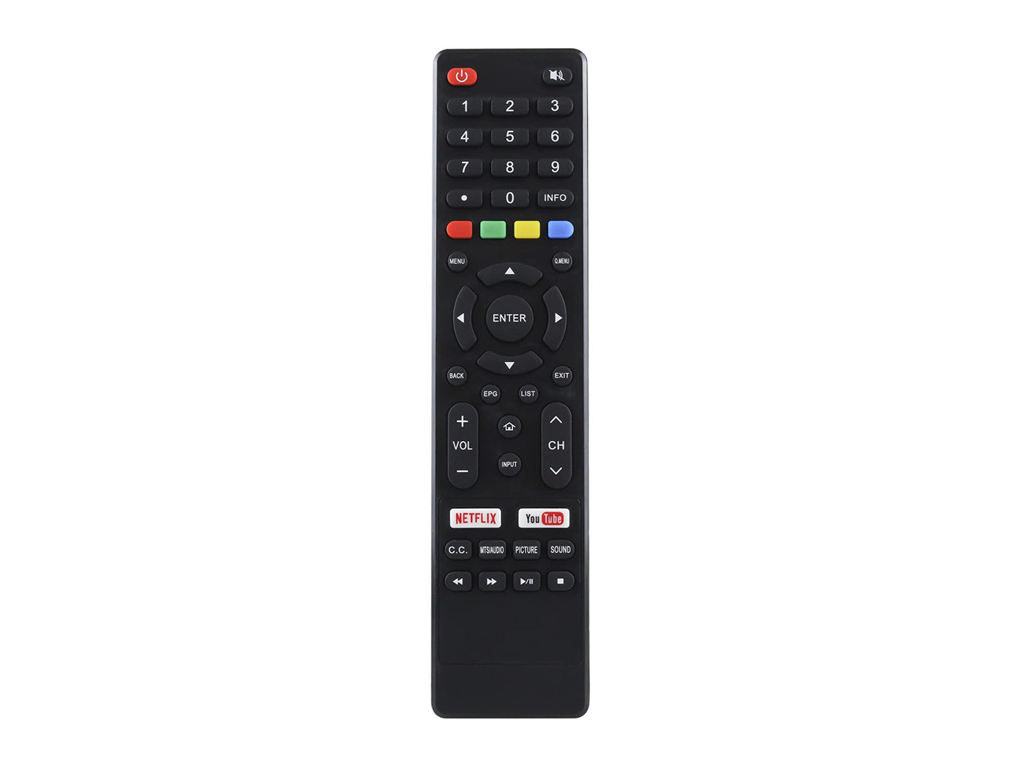 Control Remoto Compatible con Element E4sft551rem E4sft551 ALUX Al50sbuhd Rc-741pc Atvio At-u58s840 Infocus Im32es840 HKPRO Hkp40sm10 Netflix Youtube Pantalla Smart TV