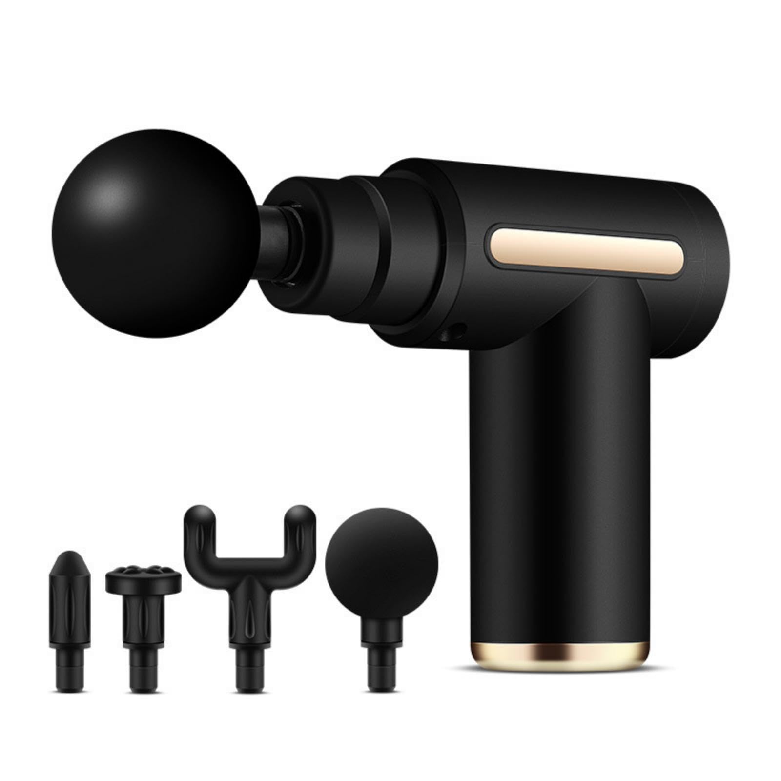 YOYOBBE Pistola de Masaje Muscular con 4 Cabezas, Masajeador Portátil Muscular, Mini Masajeador de Tejido Profundo, Carga USB, para Hombros, Cuello, Espalda