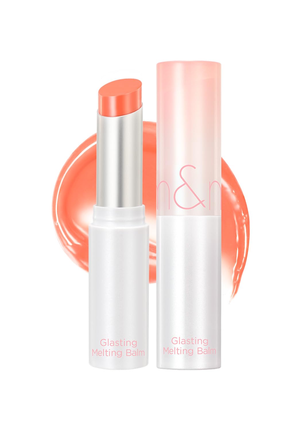 rom&nd GLASTING MELTING BALM 08 CORALIA - Hydrating Lip Gloss Balm for Juicy, Plump, & Vivid Coral Shine