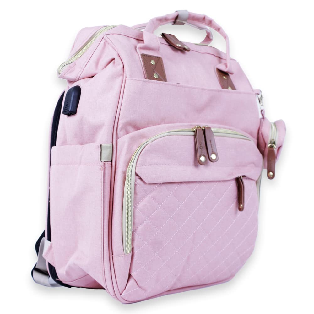 Mochila Pañalera con estación de cambio para pañales, Gran Capacidad con Múltiples Compartimentos, Bolsa Multifuncional -Verde/Azul