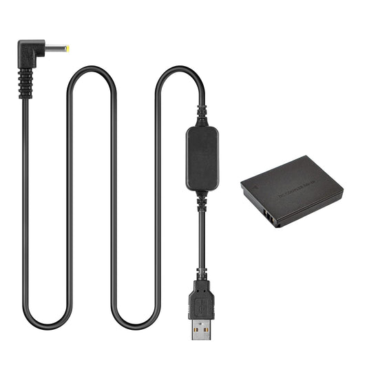 Cable USB 5V ACK-DC40 + DR-40 DC Acoplador NB-6L Batería Analógica para Canon S90 S95 SX530 SX600 SX610 SX700 SX710