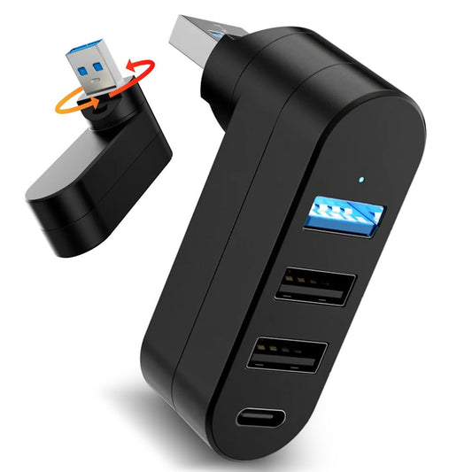 Hub USB 3.0, 4 en 1 Adaptador de USB 3.0 1 Puertos 5Gbps y USB 2.0 2 Puertos y USB C 1 Puertos, Compatible con PC, Laptop, PS4, PS5, Xbox, Disco U, Impresora, Memoria USB, Ratón, Teclado y Más