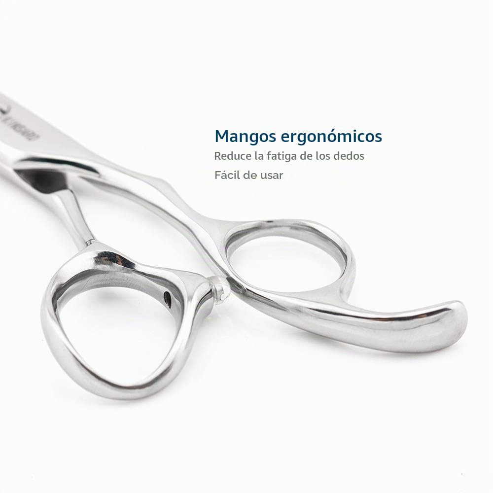ABCD 6" Barber Hair Thinning Scissors Convex Edge Japan 440C Silvery Professional Thinning Shears Kinsaro