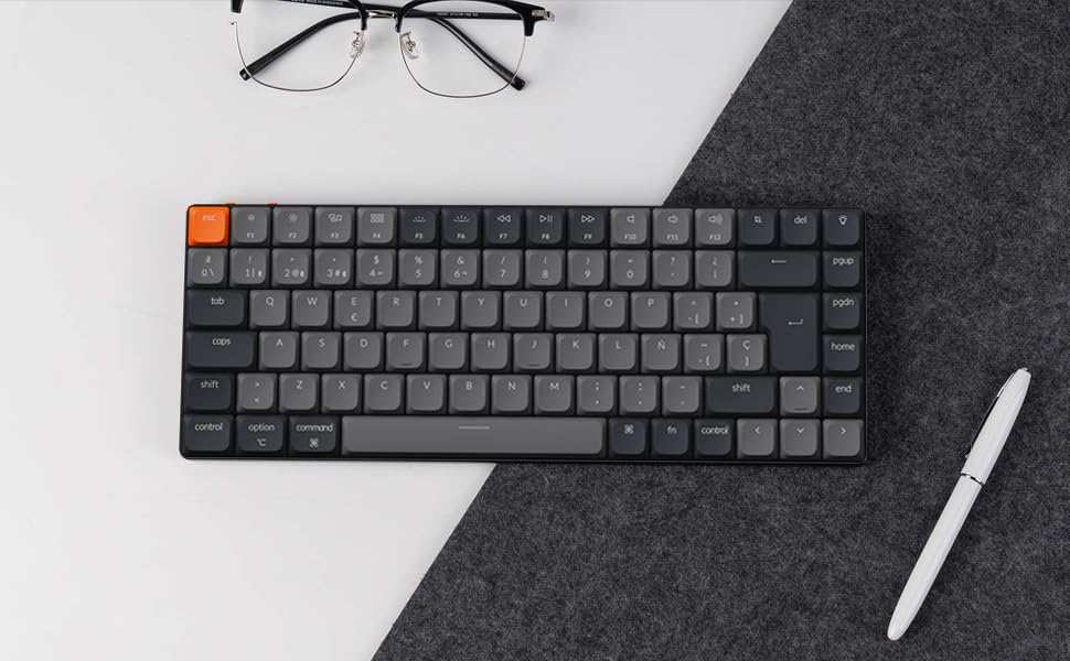 Teclado Mecánico Inalámbrico Keychron K3 Marrón Ultradelgado Hot-Swappable Retroiluminación LED RGB Recargable Bluetooth 5.2 ES Layout Versión 3