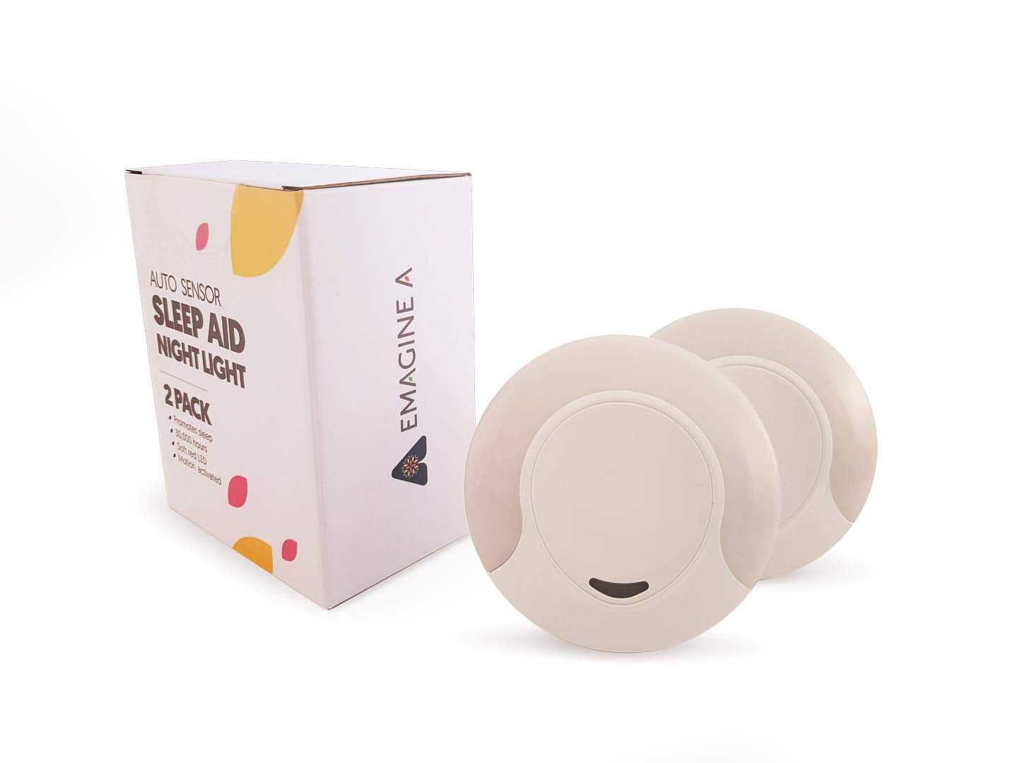 Luz de Noche LED Sleep Aid Roja Azul Bajo Sensor Automático para un Sueño Saludable Paquete de 2
