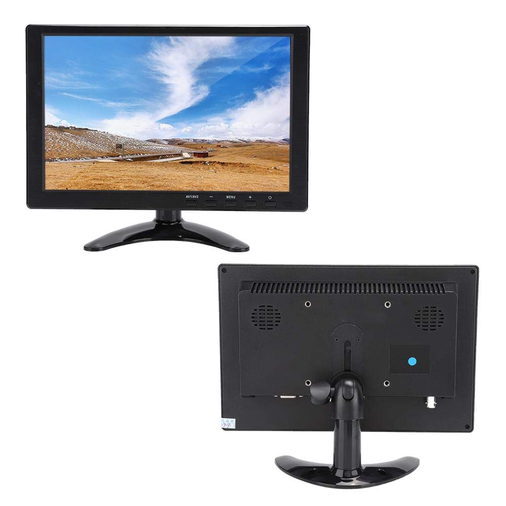 Monitor de 10.1 Pulgadas Con Pantalla TFT 1280 x 800 Compatible Con 1080P - Entradas VGA, HDMI, BNC, AV, USB - Altavoz Incorporado Para Raspberry, Cámara CCTV (Negro)
