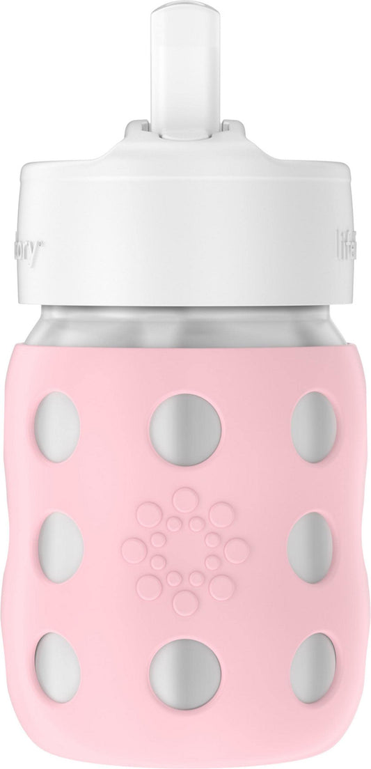 Biberón de Acero Inoxidable Lifefactory Rosa del Desierto con Aislamiento al Vacío y Tapa de Pajita