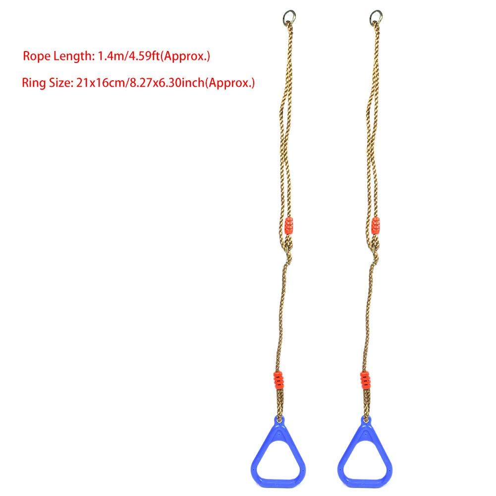 koulate Anillos de Gimnasia móviles para niños, 1 par de plástico Ajustable Columpios de Gimnasio para niños Anillos de Fitness 3 Colores Columpios Opcionales Conjunto de Paquete de Asientos(Azul)