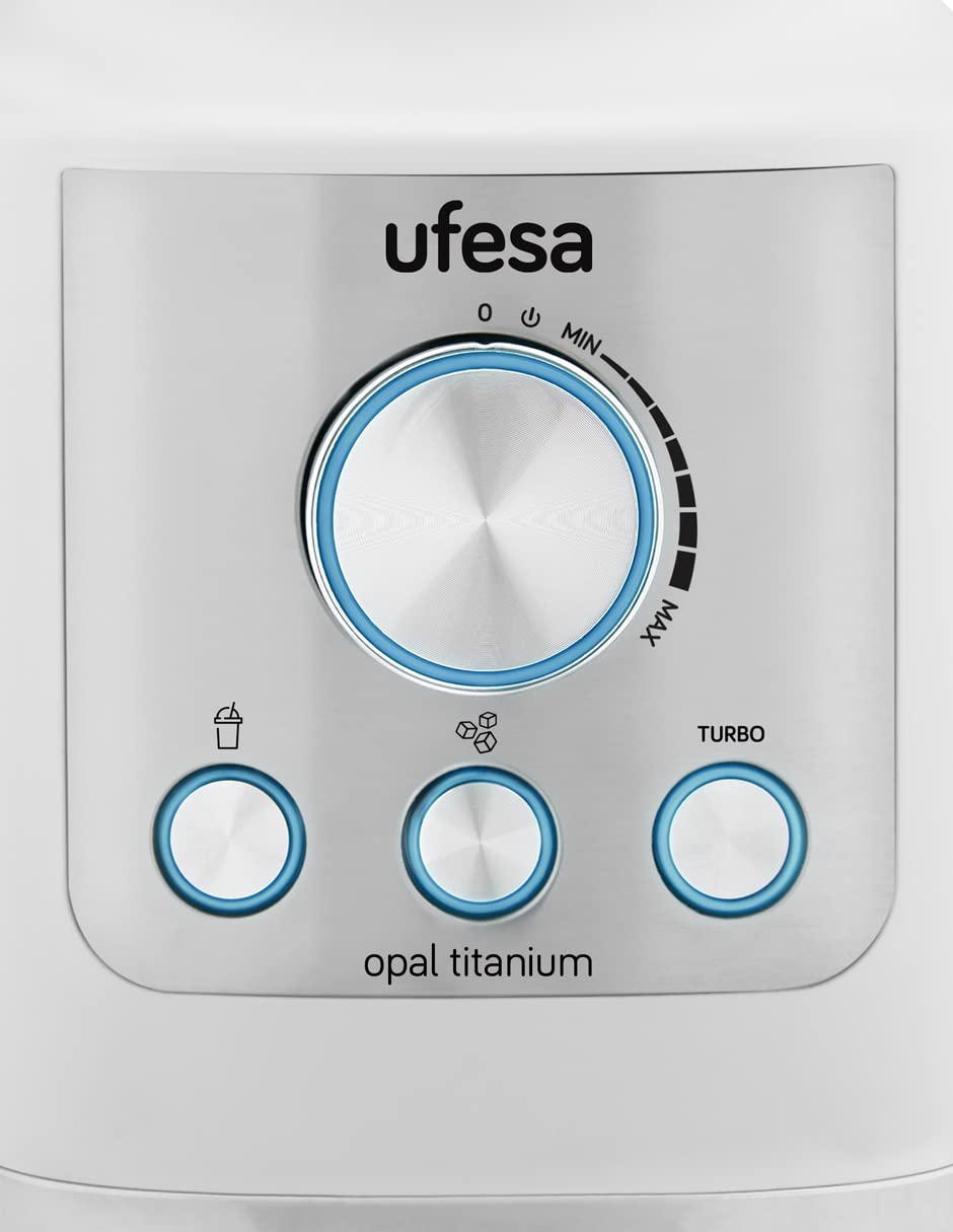 Licuadora Ufesa Opal Titanium 1000W Vidrio 1.8L con Control Electrónico y Programa Smoothie