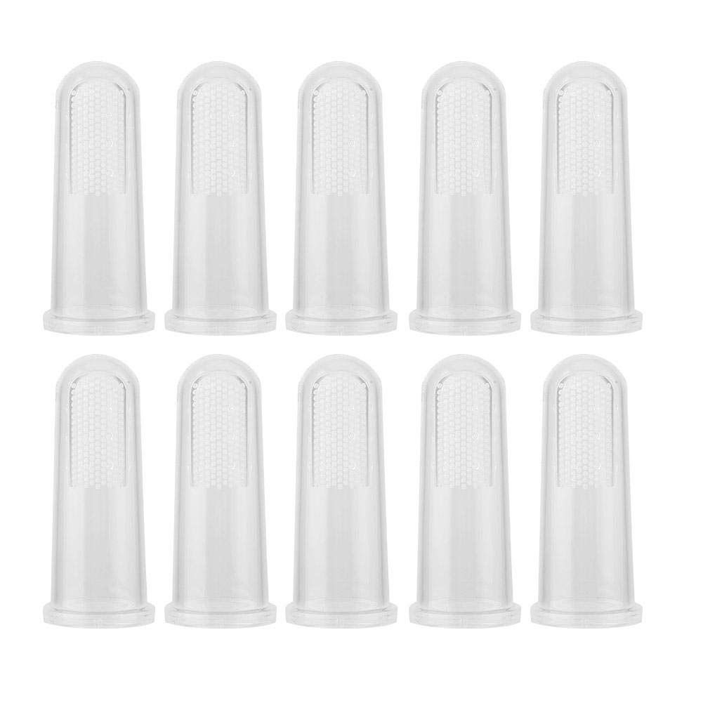 Cepillo de Dientes de Silicona Taidda Transparente Juego de Dedos para Mascota Perro