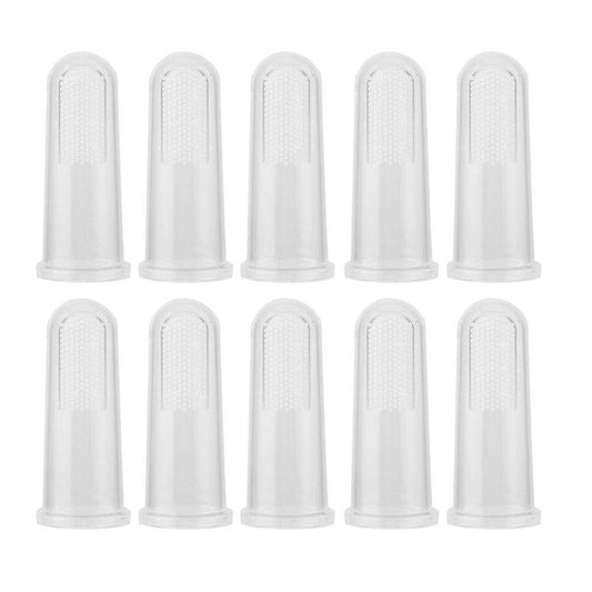 Cepillo de Dientes de Silicona Taidda Transparente Juego de Dedos para Mascota Perro