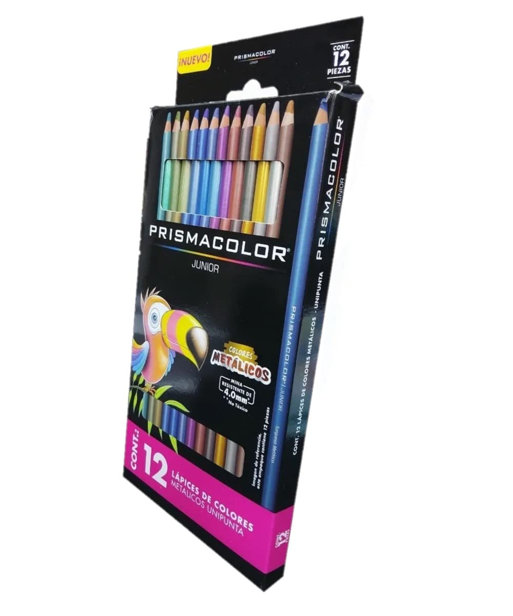 COLORES JUNIOR METALICOS CON 12 PIEZAS LAPICES DE COLORES METALICOS UNIPUNTA JUNIOR CON 12 PIEZAS NUEVA EDICION PSA COMPUTO Y PAPELERIA