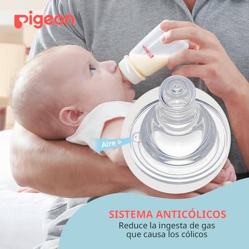 Tetina Boca Standard de Silicona Suave Pigeon Tamaño M Anticólicos para Bebé Recien Nacido