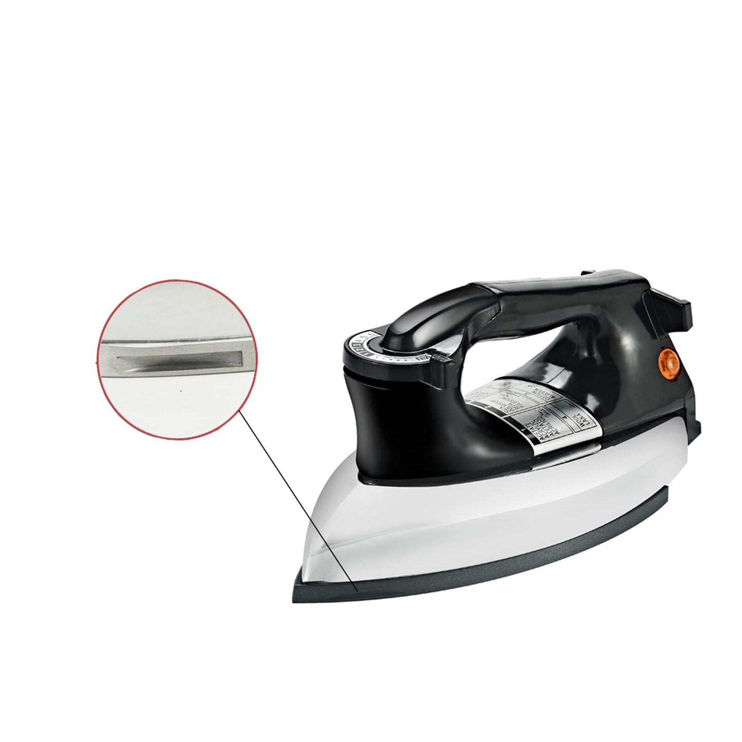 Plancha Seca VITASUNHOW Negro con Cable de 9 Pies y Suela Antiherente para Uso Profesional