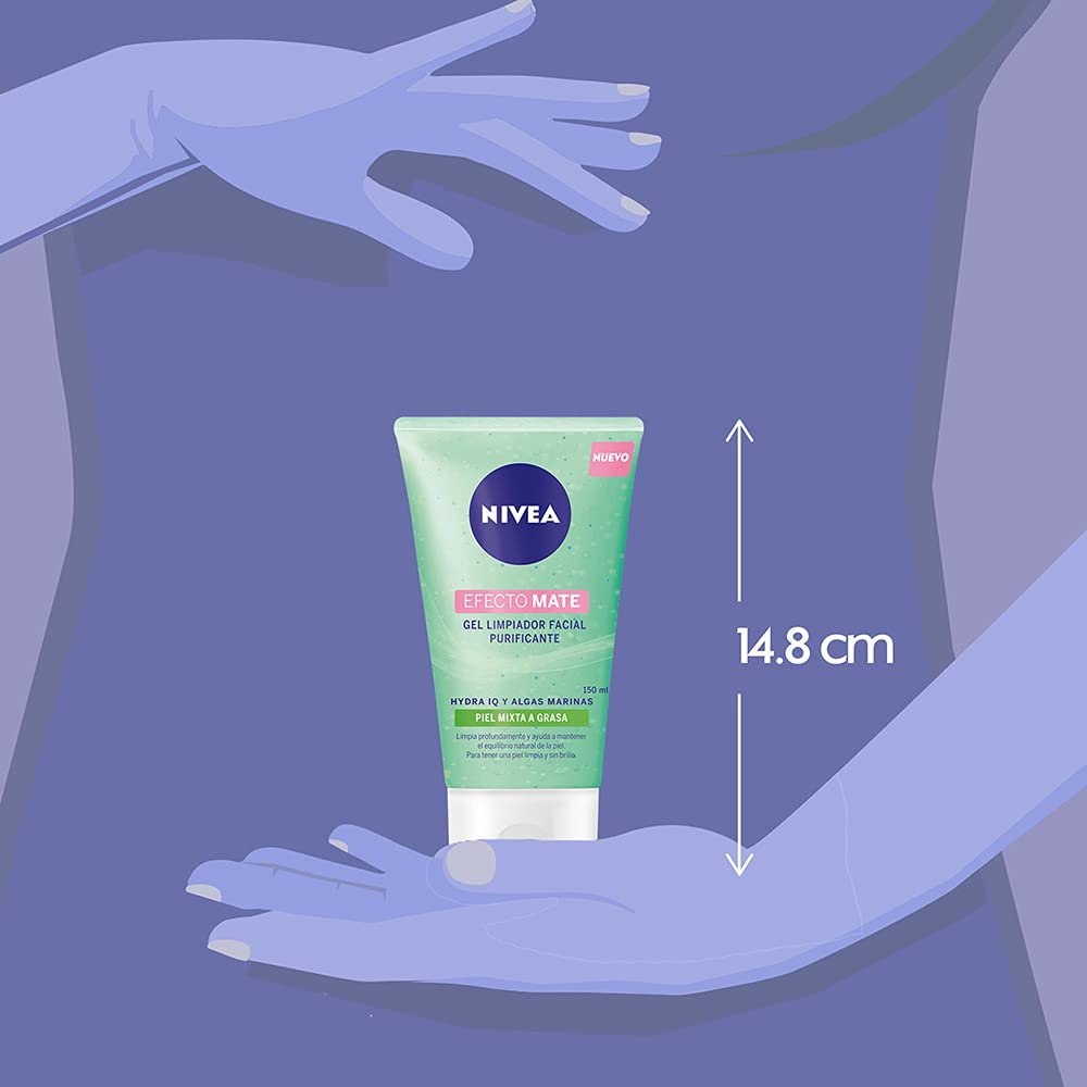 Nivea Crema Hidratante Facial Fps 30 Efecto Mate, 50ml + Gel Limpiador Facial Purificante Efecto Mate,150ml