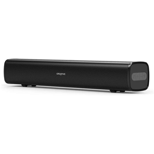 Creative Stage Air - Barra de Sonido Portátil y Compacta para bajo monitor con alimentación por USB, con doble driver y radiador pasivo para graves grandes, Bluetooth y Auxiliar (Reacondicionado)