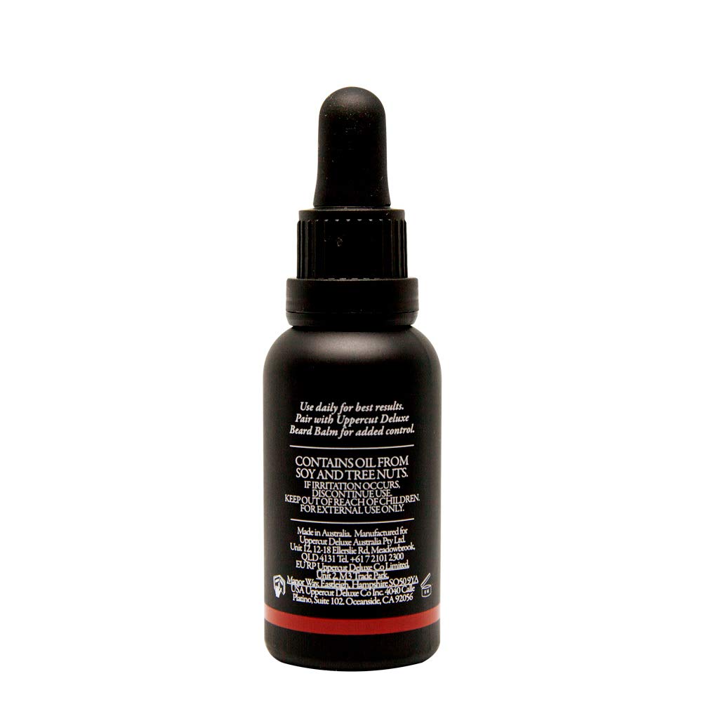 Uppercut Deluxe aceite acondicionador para barba, pachulí y aroma de piel, 1 onzas líquidas