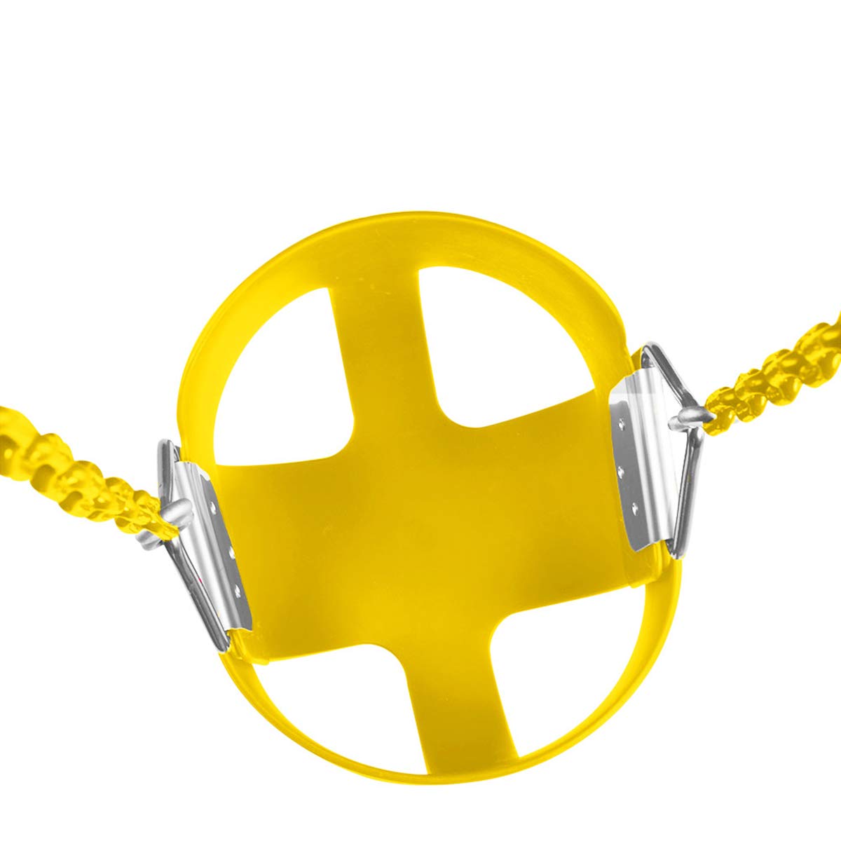 KINSPORY Asiento de Columpio, 150cm Columpio para bebé con Cadenas de Hierro Resistentes recubiertas, Juego de Columpio al Aire Libre con Respaldo Alto y Correas para árboles - Amarillo