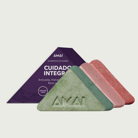 Set de Shampoo en Barra Natural AMAI Hidratante Anticaída y Rizos Definidos Vegano Ecológico México