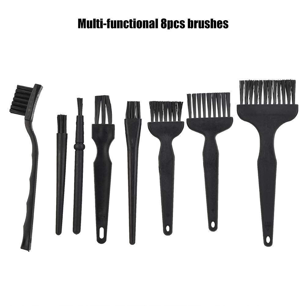 Mugast 8PCS Juego de cepillos de Limpieza de Polvo para el Mantenimiento de la Placa Base, Cepillo antiestático Cepillo de Mango en Punta, Cepillo de Placa PCB