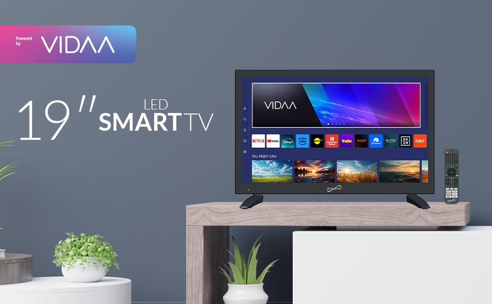 Televisor LED Supersonic 18.5 Pulgadas VIDAA Negro Inteligente WiFi 1080p HDMI ARC USB Integrado