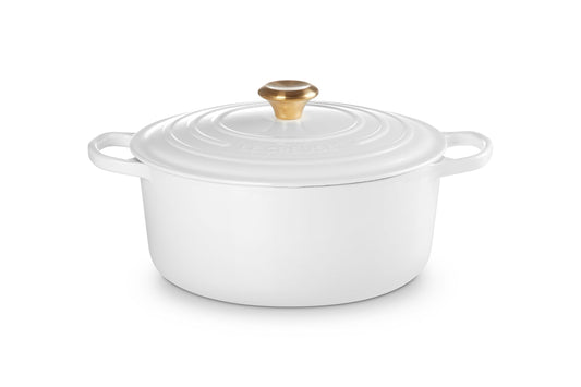 Le Creuset - Horno francés redondo de hierro fundido esmaltado, Blanco, 7.25 quart, 1