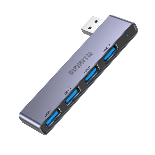 Fidioto Hub USB de 4 puertos (1 concentrador 3.0, 3 concentradores 2.0) divisor USB para computadora portátil, PC con Windows, Mac, impresora, unidad flash, disco duro móvil, PC portátil