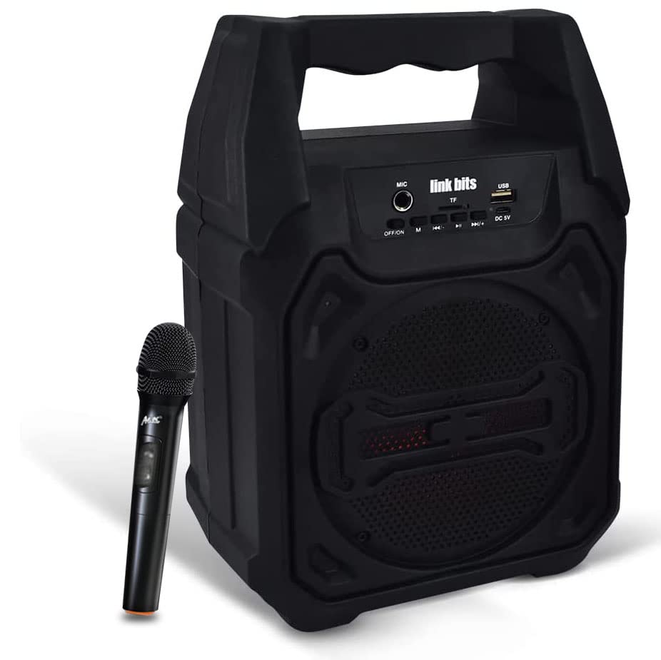 LINK BITS SA674T Bocina Bluetooth inalámbrica, TWS Bocinas Portátil,micrófono alámbrico y Sonido Estéreo,para iPhone Android.