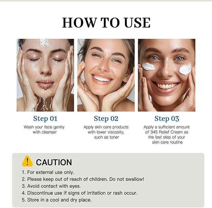 Zyjaocve 345 Korean Soothing Face Cream Set for Intensive Repair and Relief - 100% Effective Barrier Repair Moisturizer - 50ml (3PC)