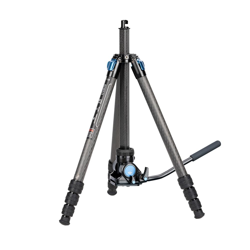 Trípode Sirui Fibra de Carbono con Cabezal de Video Fluido y Columna Central Triangular Impermeable de Viaje