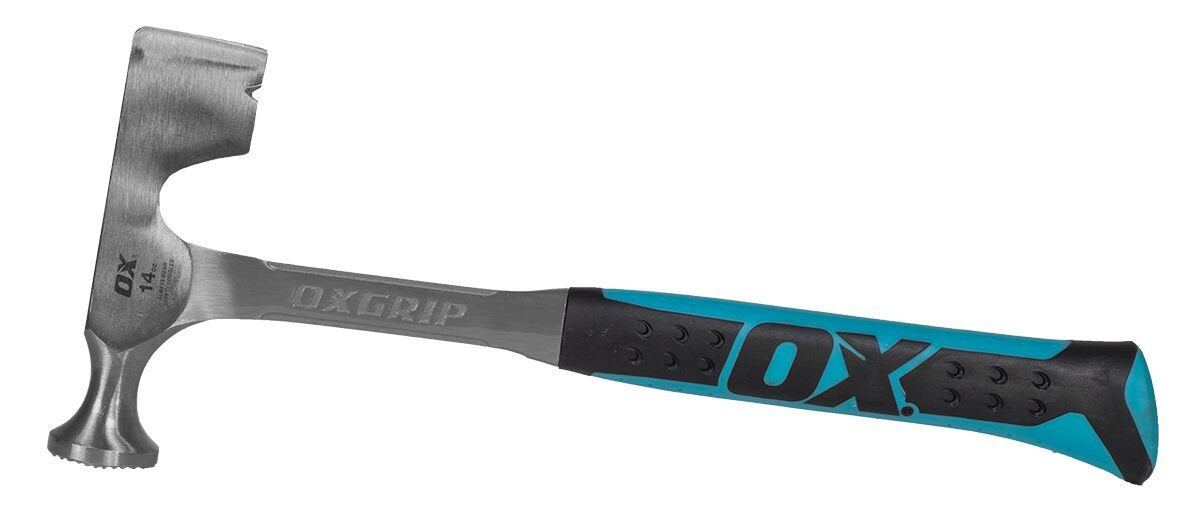 Martillo de Yeso OX Tools Azul Frente Molido 14 Onzas
