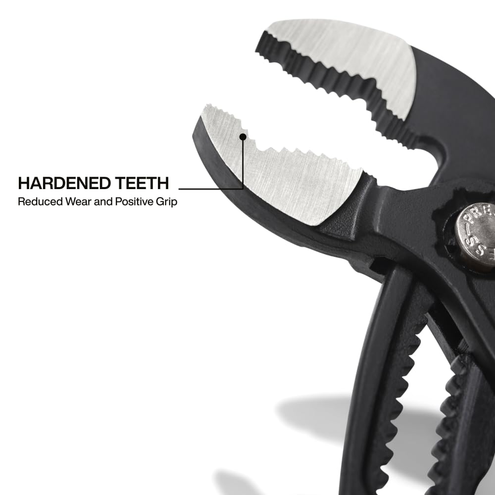 Klein Tools D50510B - Alicates de bomba, ajuste rápido, mandíbula curvada, dientes endurecidos para un par máximo, 10 pulgadas