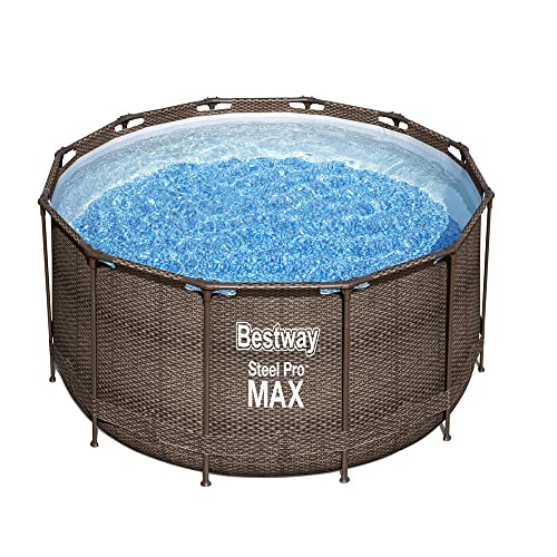 Bestway 56731 Alberca con Estructura Redonda 3.66m x 1.00m con Bomba Filtro, Café