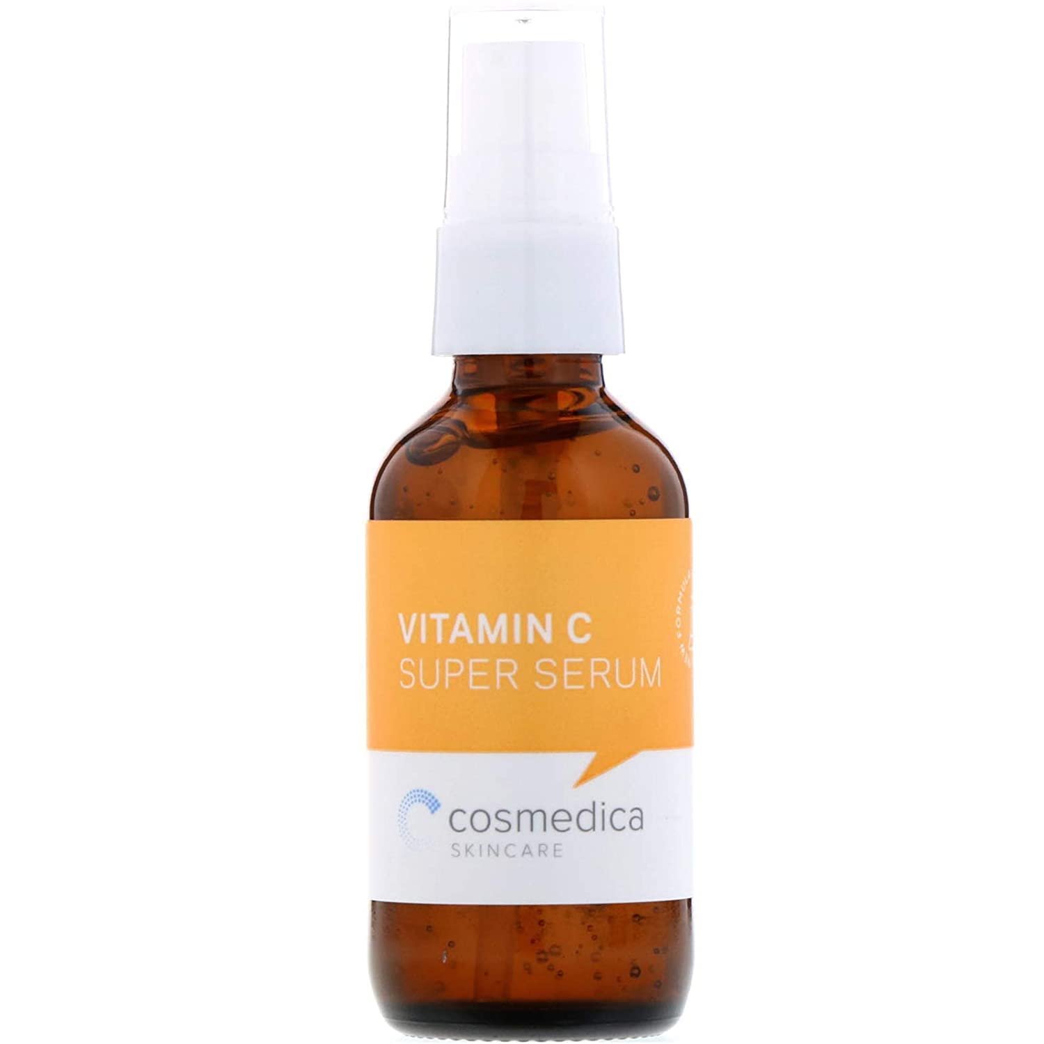 Cosmedica Skincare SUPER SUERO DE VITAMINA C. Aporta luminosidad, reduce manchas y unifica el tono de piel. Adicionado con HYALSYN acido hialuronico de bajo y medio peso molecular.