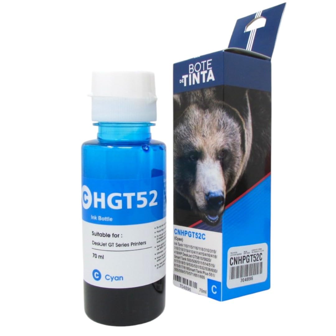 Genérico Kit de 4 tintas GT51 GT52 compatibles con GT5810 GT5820 310 410 350 450 510 550 610 720 750