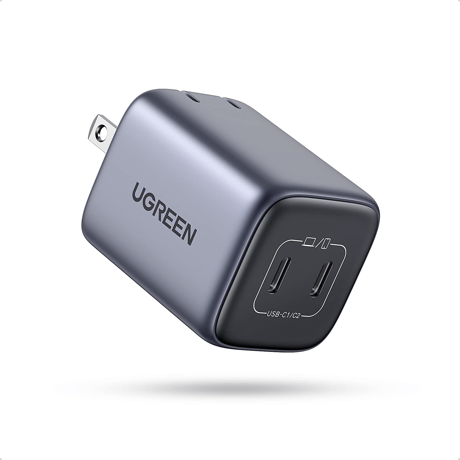 Cargador USB C UGREEN Nexode 45W GAN Blanco Carga Rápida Portátil