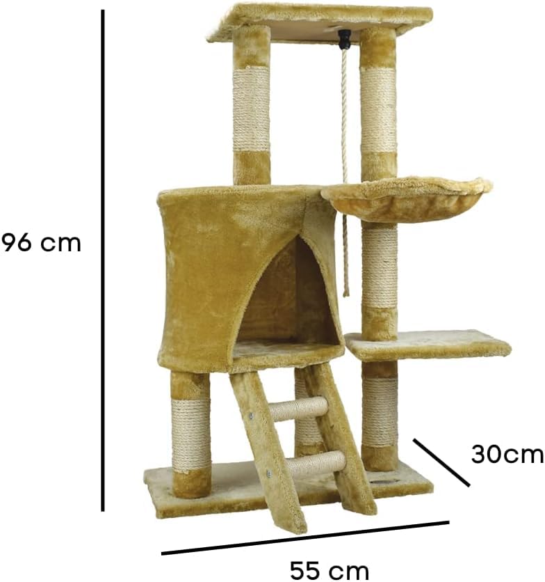 Mueble con Escalera y Hamaca Fancypets para Gato 96 cm