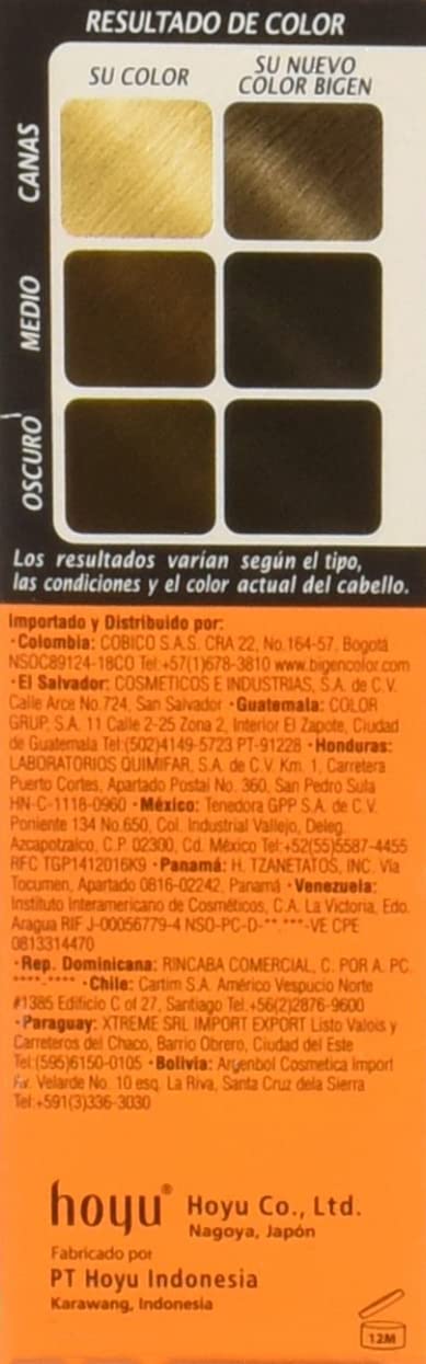 BIGEN Pack de 12 tintes marca bigen polvo tono,"bp castano dorado 26