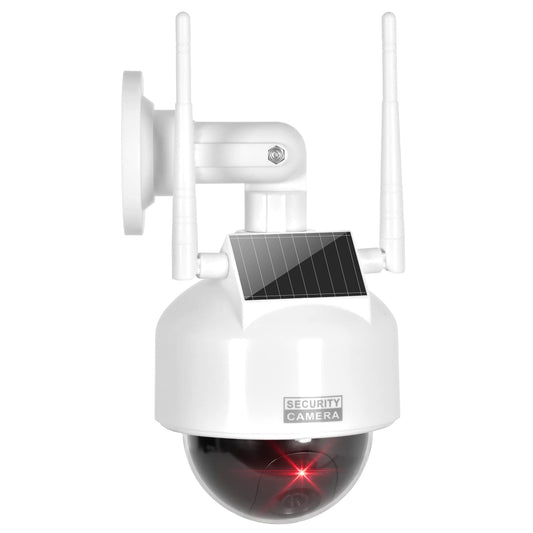 Cámara de Seguridad Falsa Solar BNT Roja con Luz LED Intermitente para Hogar y Negocios