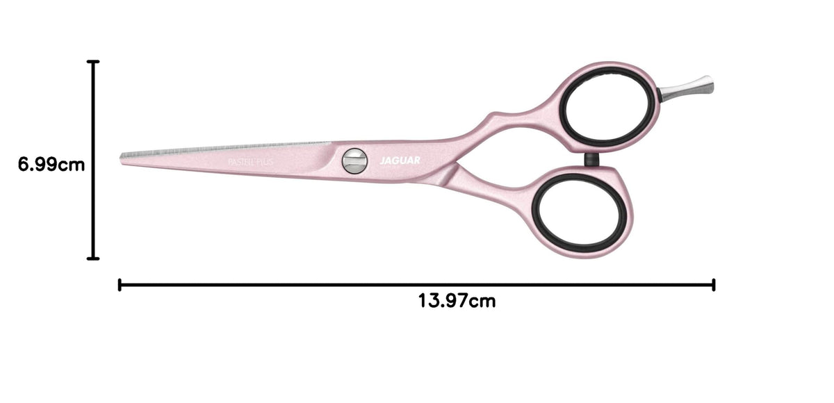 Jaguar White Line Pastel Plus Offset Tijeras de peluquería, 13,5 cm de longitud, rosa, 0,03402 kg