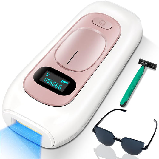 Depiladora Renmte Rosa Luz Pulsada con Cepillo y Gafas para Todo el Cuerpo